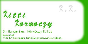kitti kormoczy business card