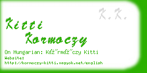 kitti kormoczy business card